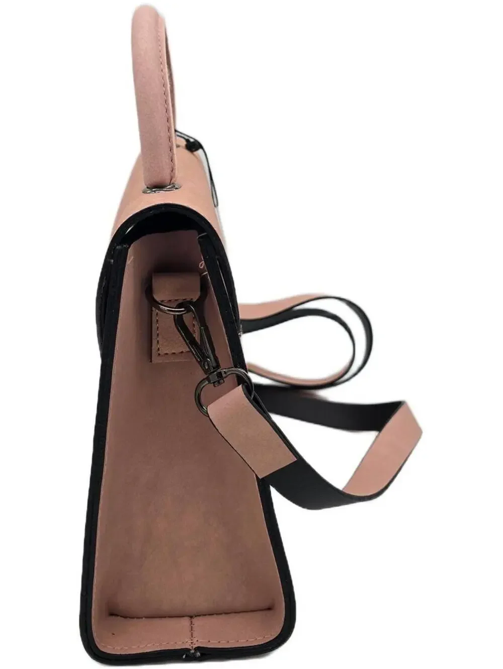 Casual Brown Faux Leather Handbag with Adjustable Strap - Picture 5 of 6